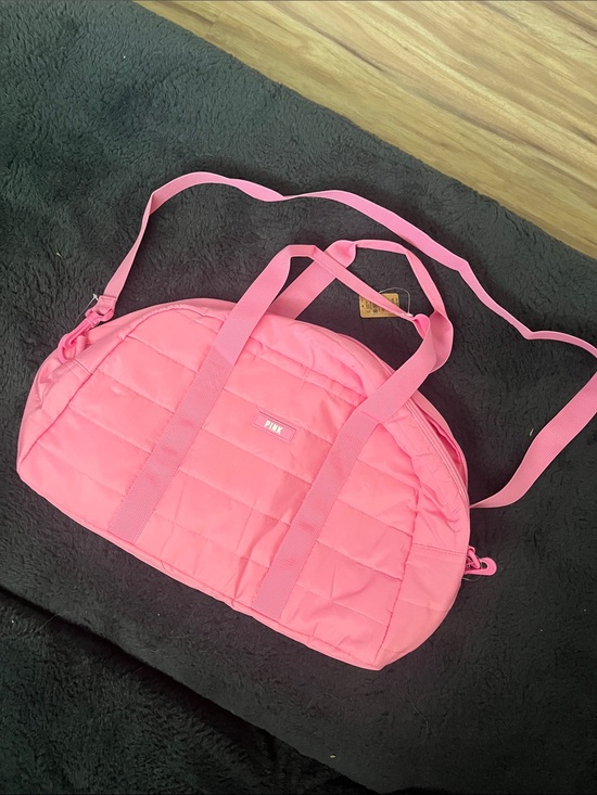PINK Victoria's Secret Handbags - PINK Victoria's Secret Quilted Duffel Bag in Bright Pink